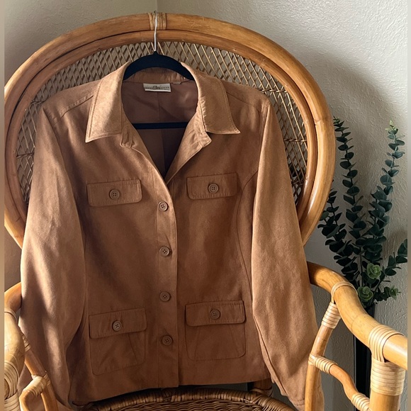 Faux suede button up shirt - Picture 3 of 3